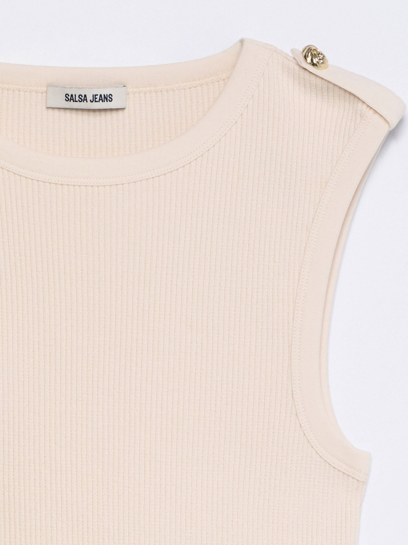 Top em Malha Canelada Slim Fit