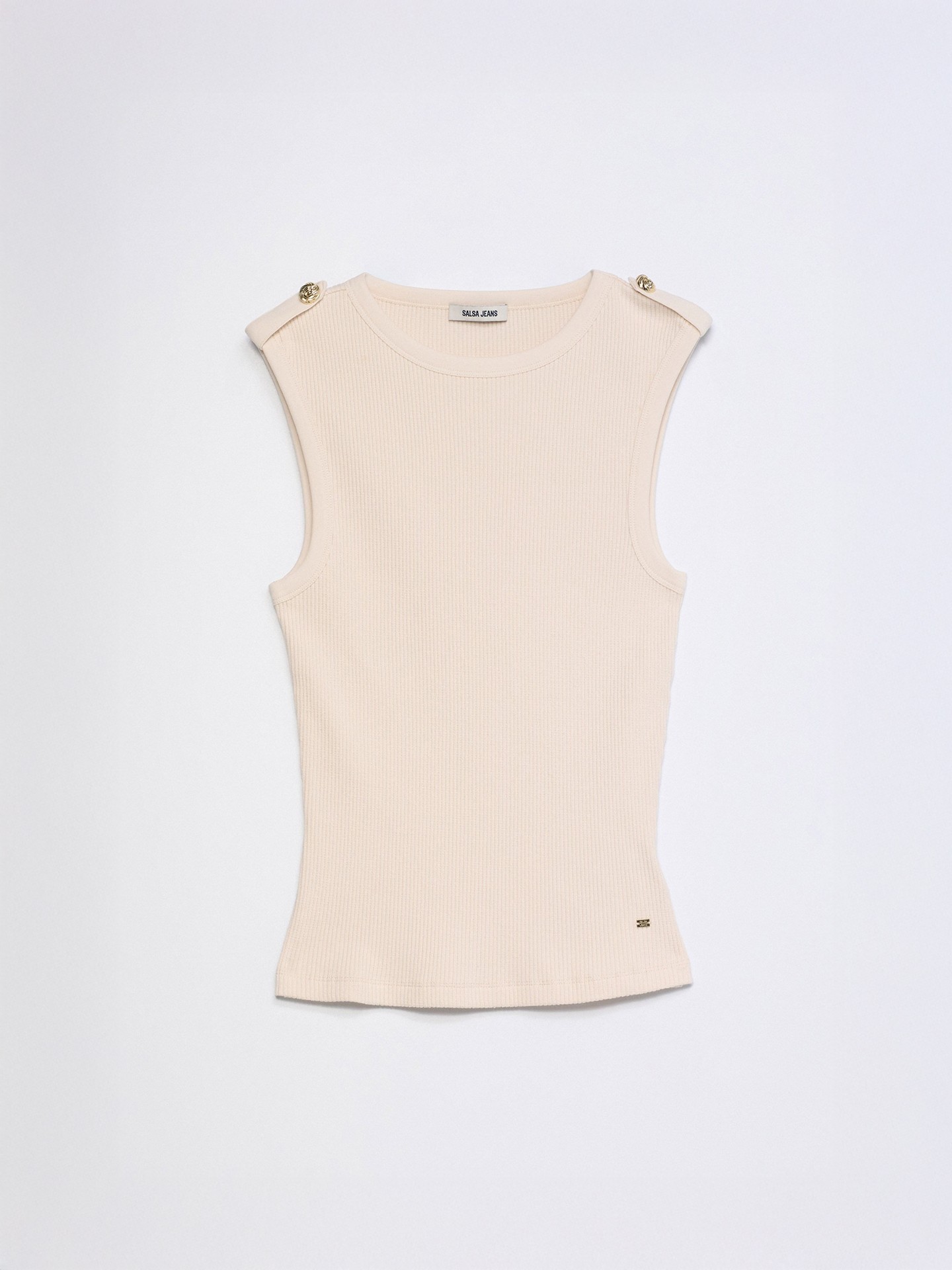 Top em Malha Canelada Slim Fit