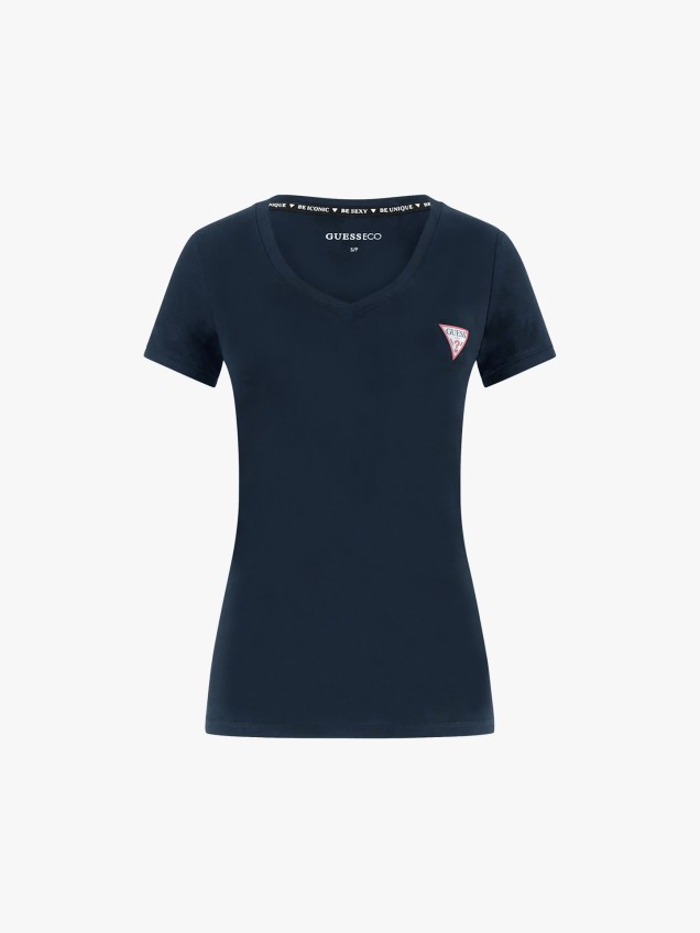 T-shirt Stretch com Decote em V