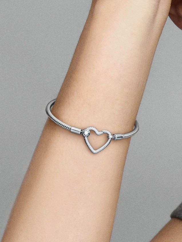 Pulseira Malha Snake Fecho Cora��o