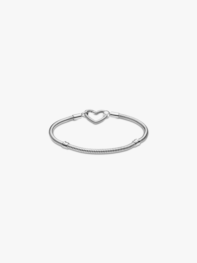 Pulseira Malha Snake Fecho Coração