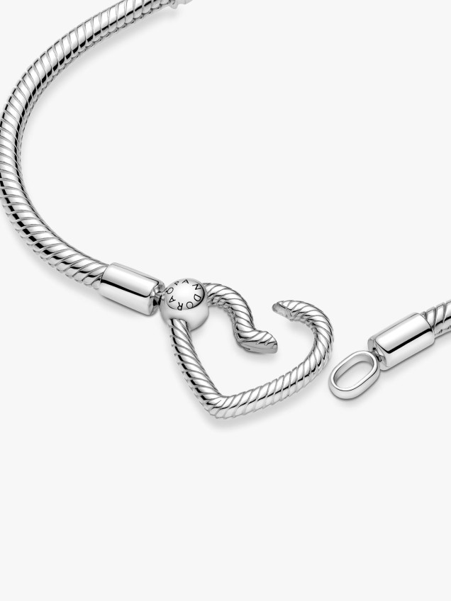 Pulseira Malha Snake Fecho Coração