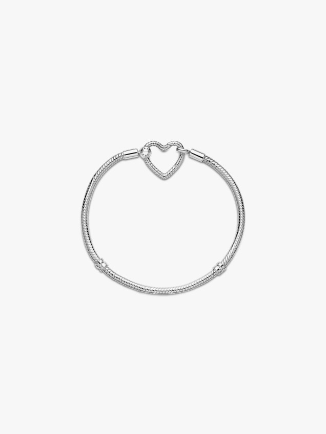 Pulseira Malha Snake Fecho Coração