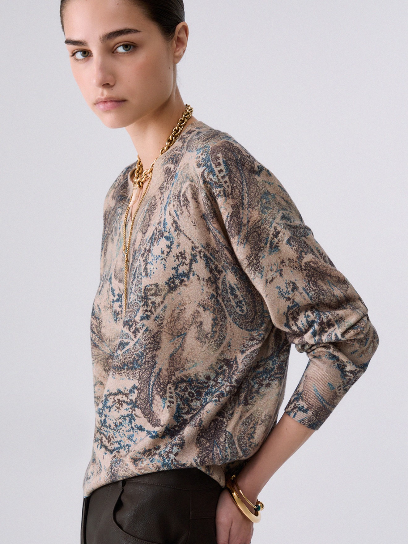 Camisola de Malha com Decote em V