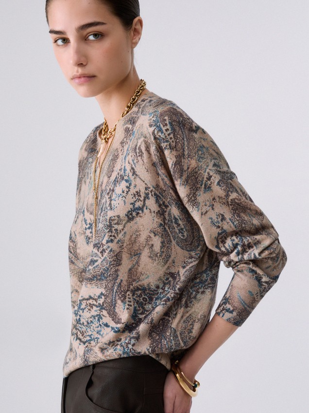Camisola de Malha com Decote em V