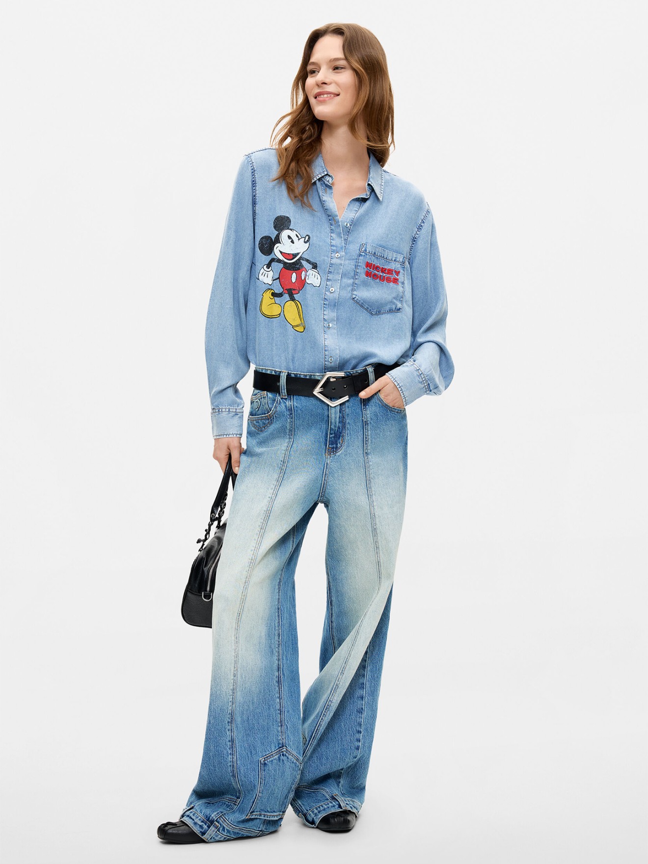 Camisa Denim Mickey Disney