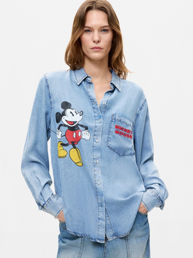 Camisa Denim Mickey Disney