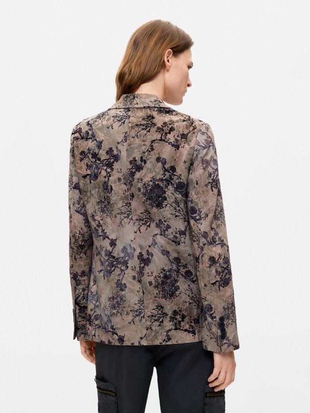 Blazer com Padrão Floral
