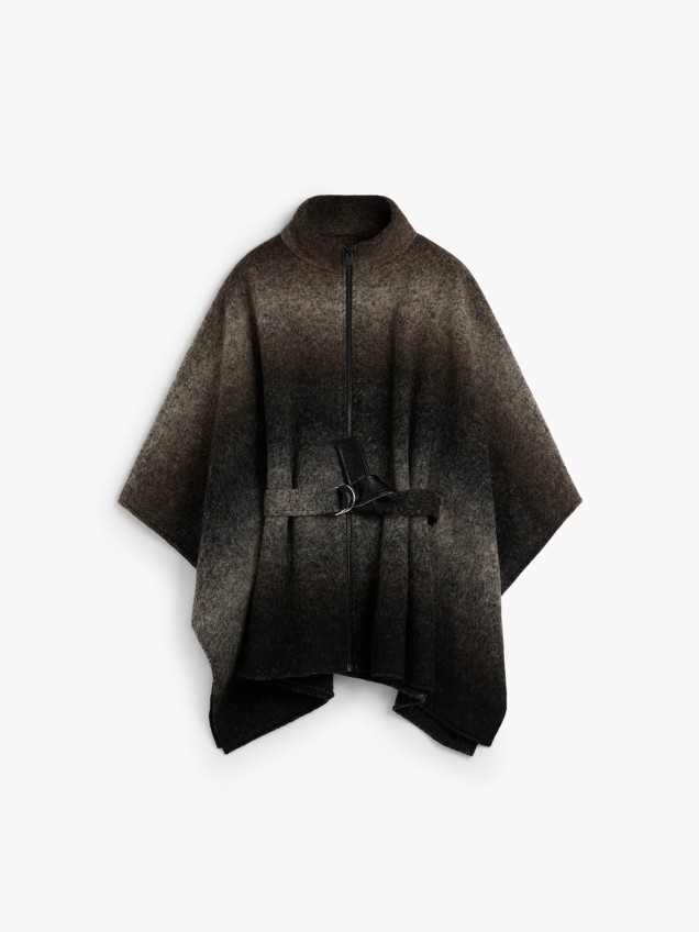 Poncho com Cinto e Fecho de Correr