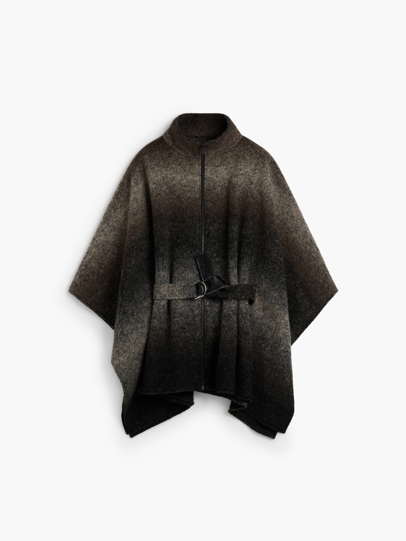 Poncho com Cinto e Fecho de Correr