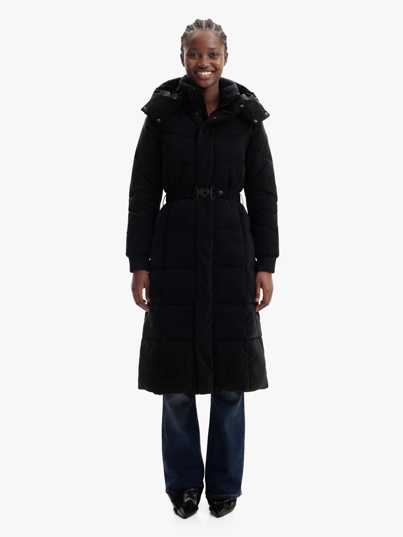 Parka Comprida Acolchoada com Mangas Remov�veis