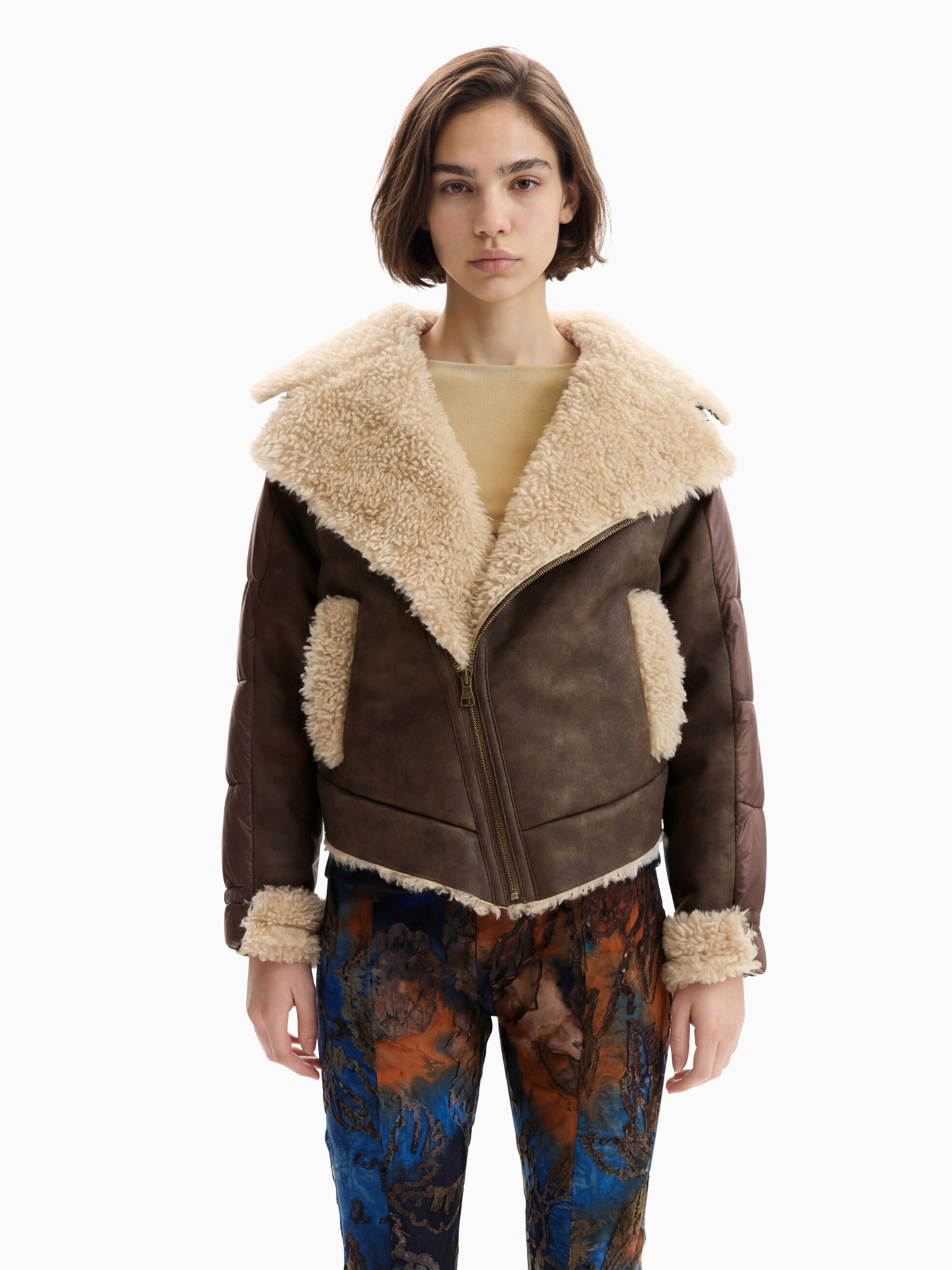 Casaco Dupla Face com Shearling