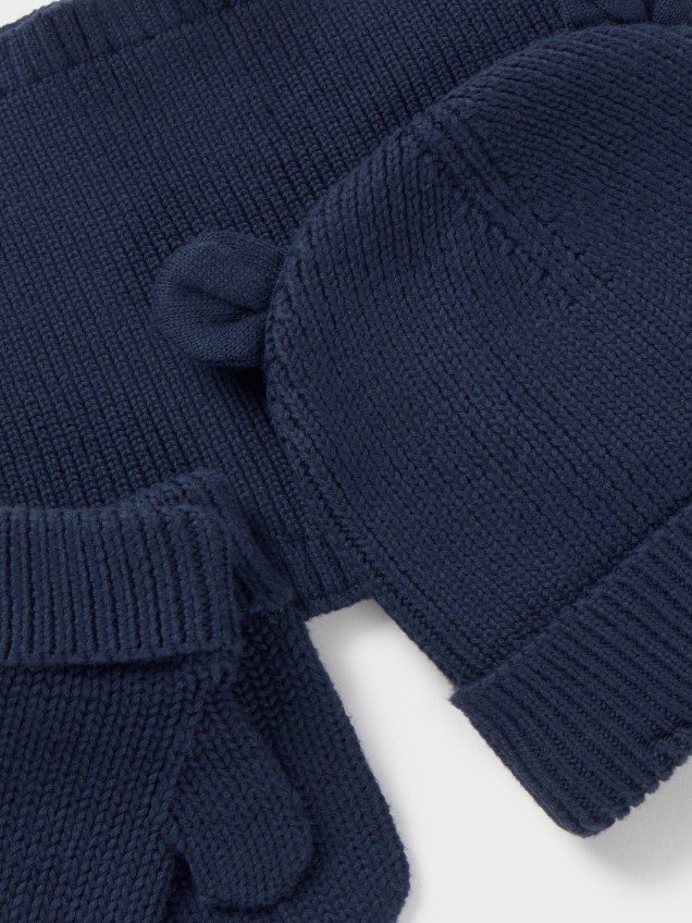 Conjunto de Gorro, Gola e Luvas de Malha