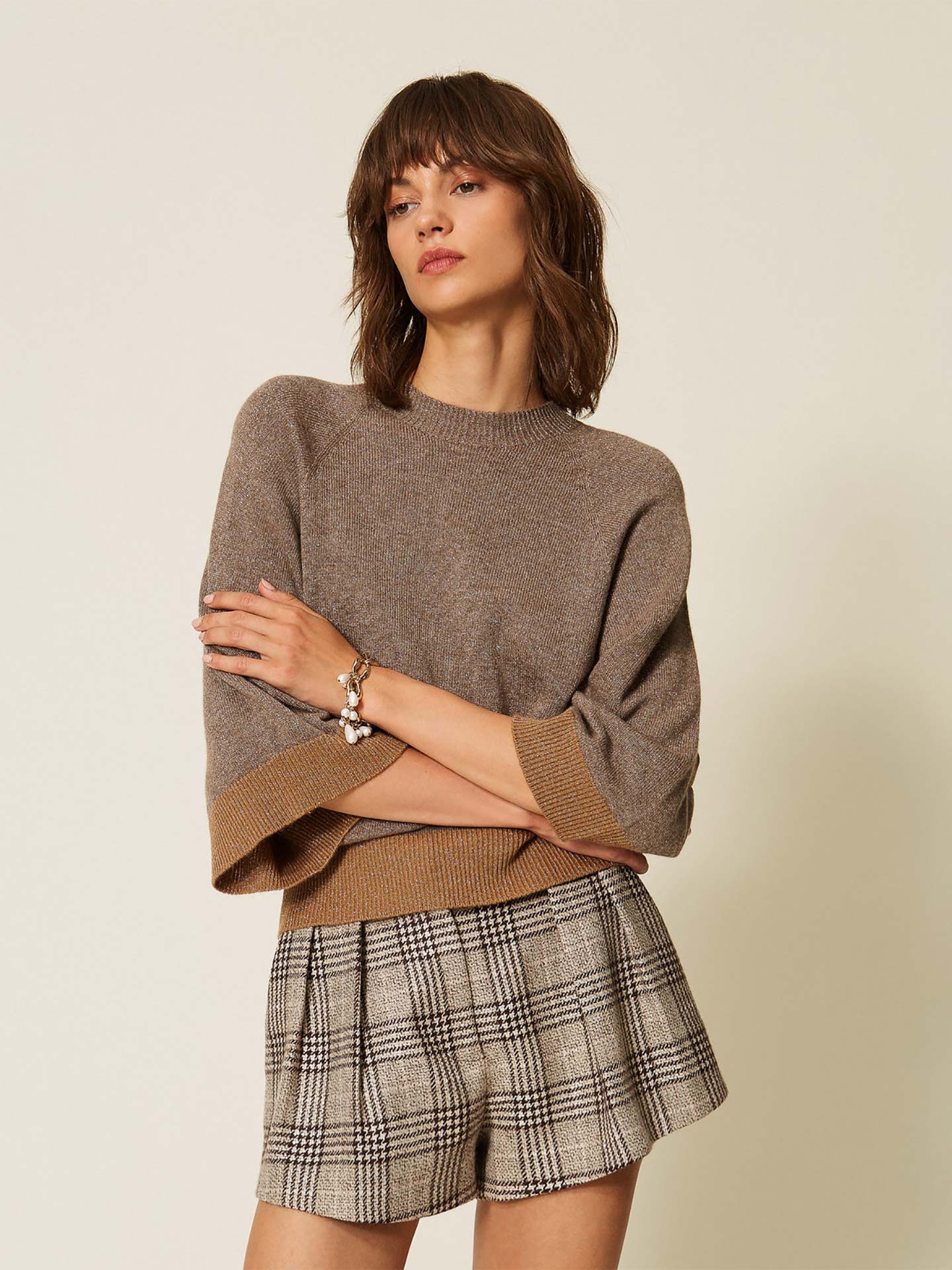 Camisola Cropped com Lurex