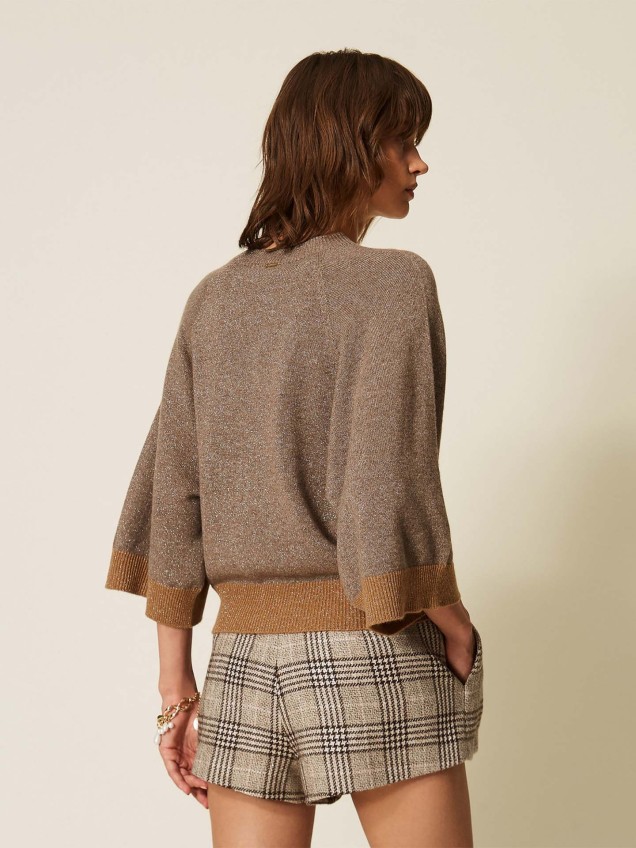 Camisola Cropped com Lurex