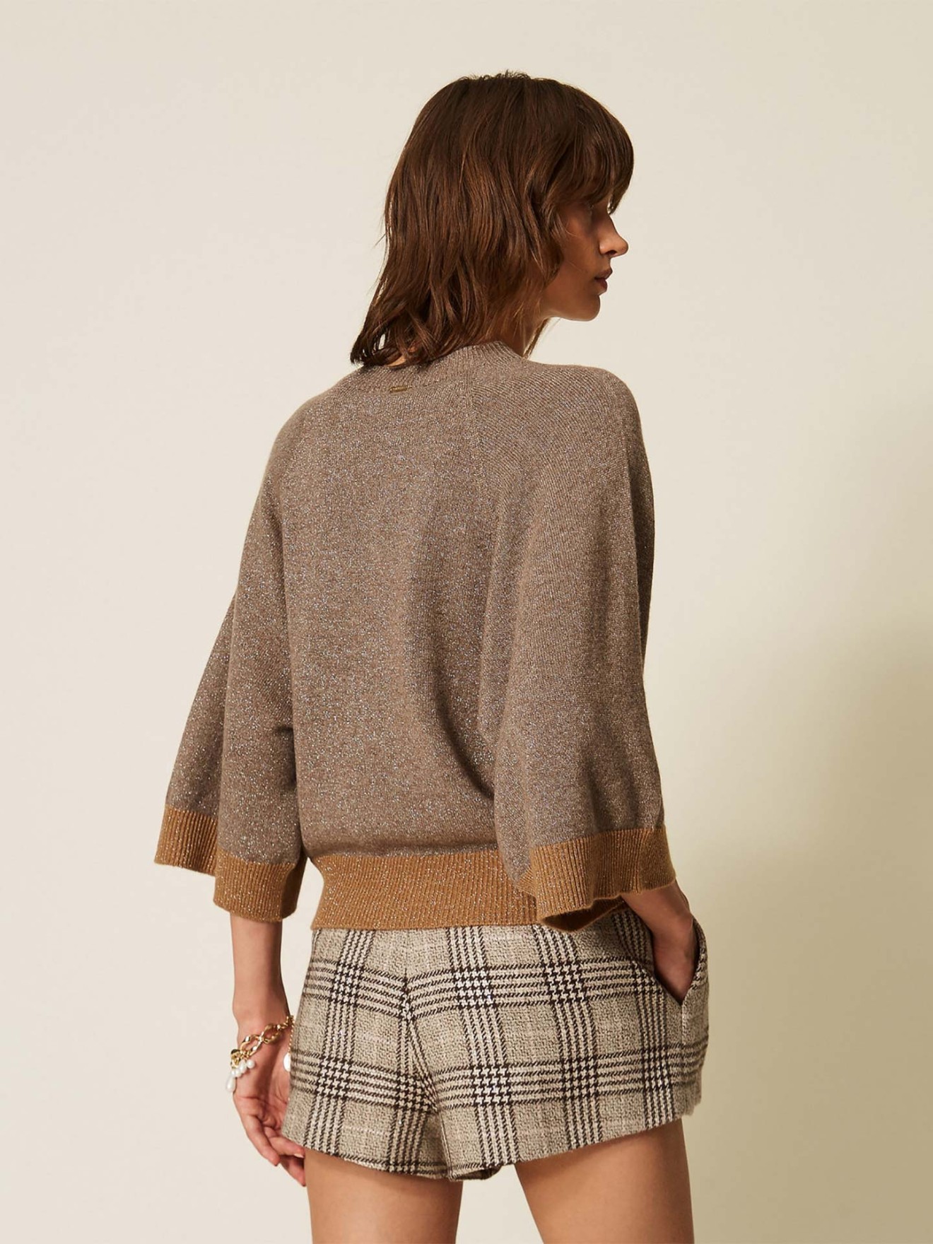 Camisola Cropped com Lurex