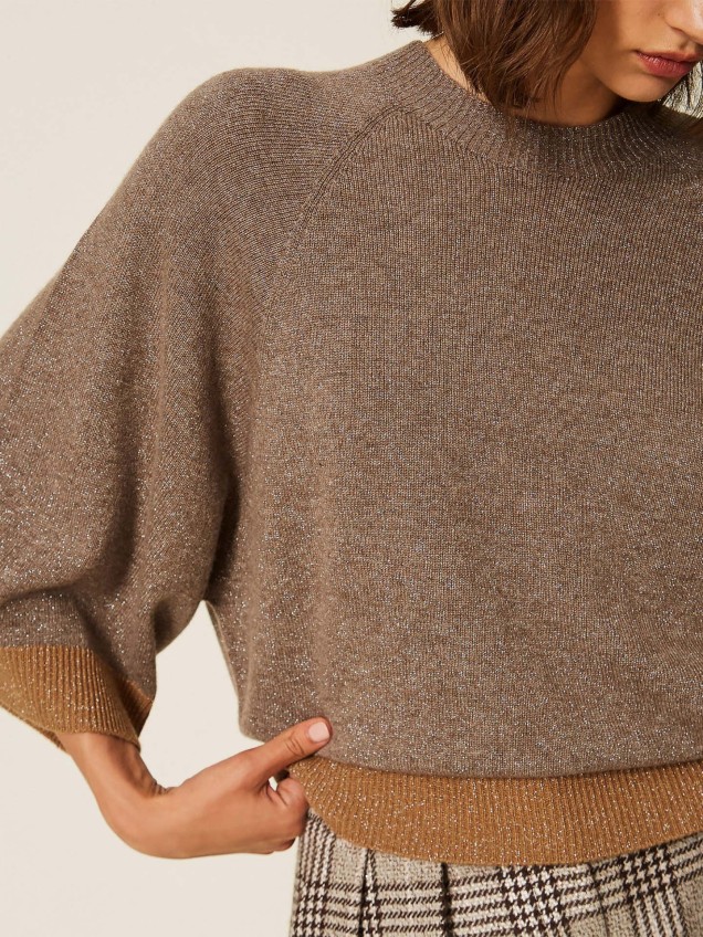 Camisola Cropped com Lurex