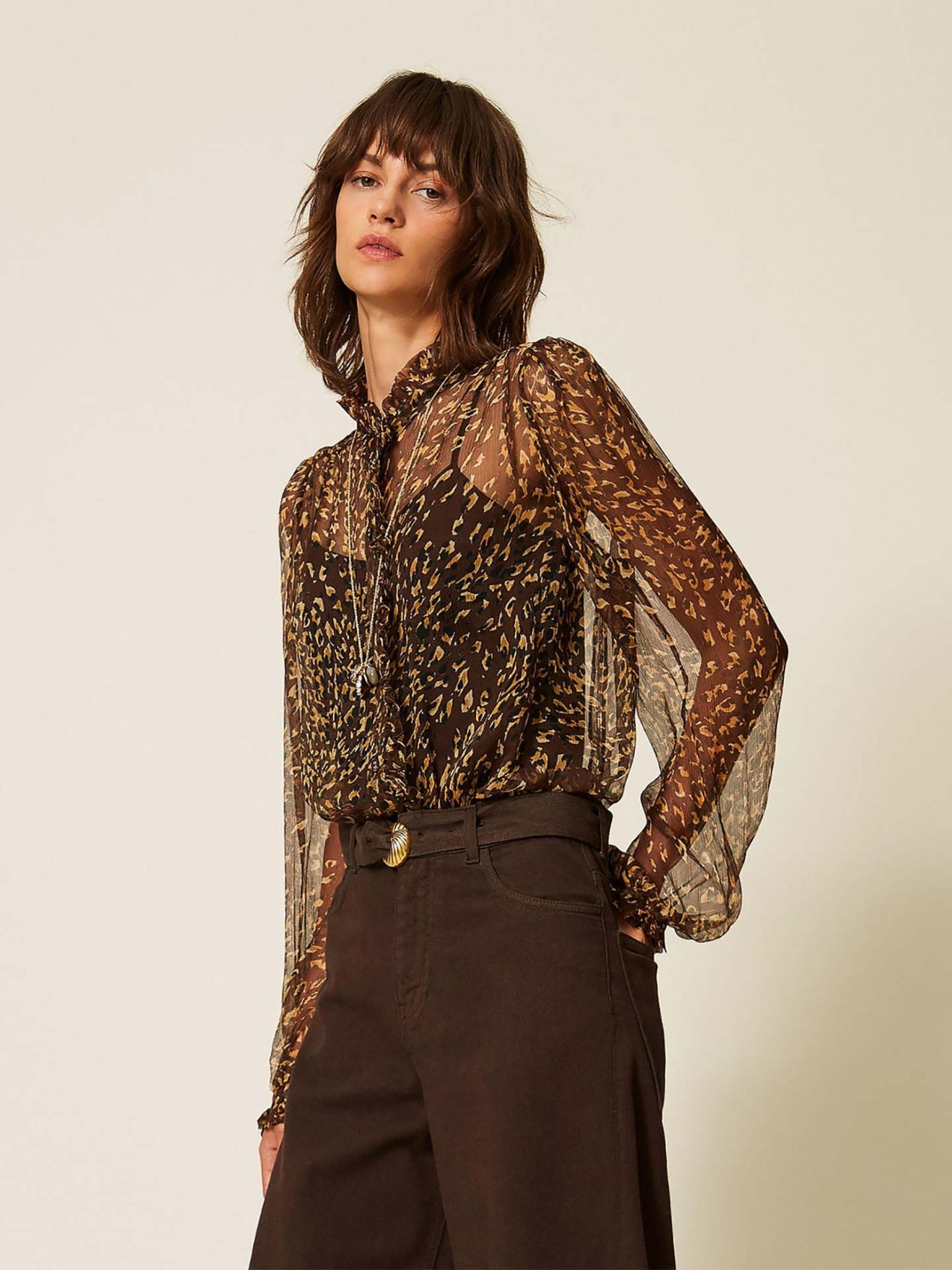 Camisa de Seda com Padrão
