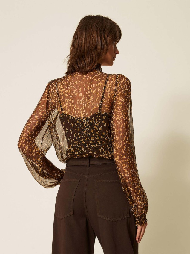 Camisa de Seda com Padrão