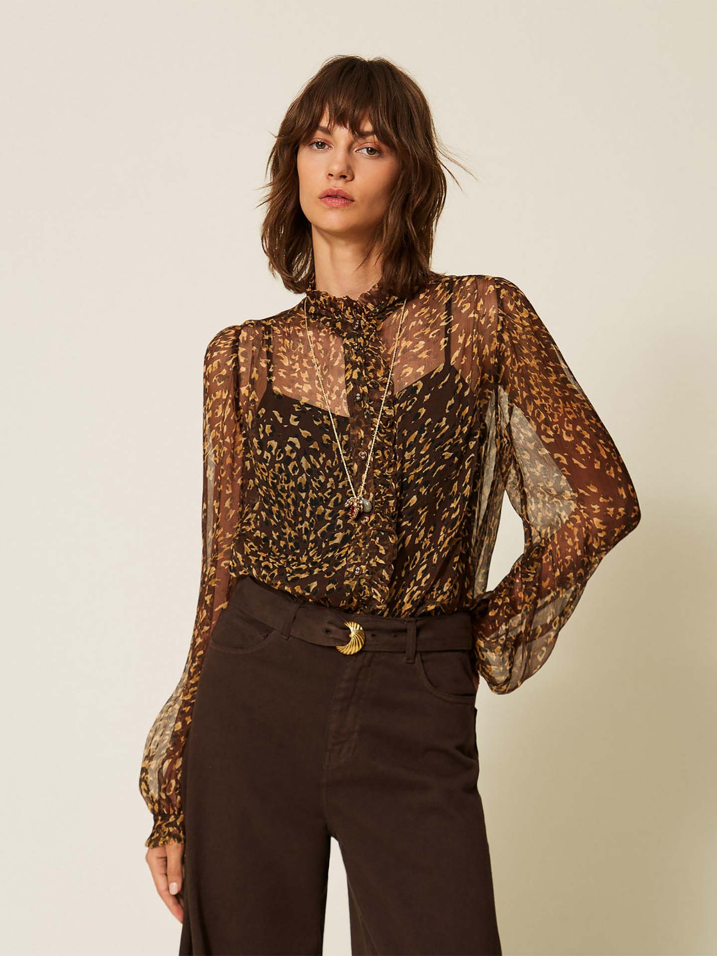 Camisa de Seda com Padrão