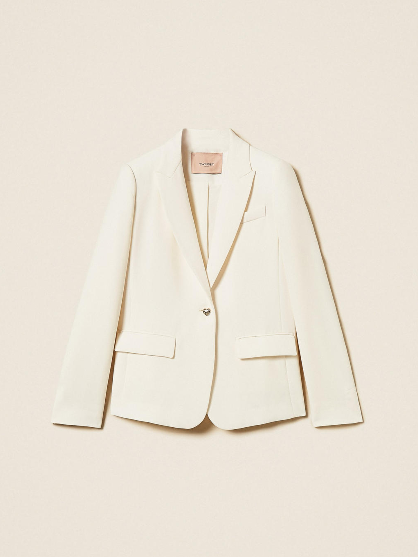 Blazer em Crepe com Botão de Coração