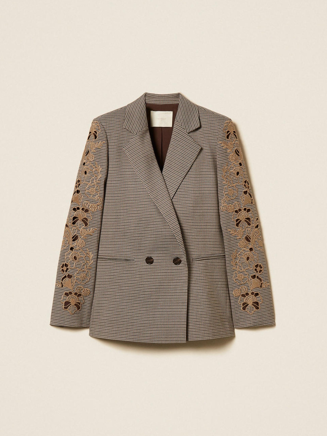Blazer com Padrão e Bordado