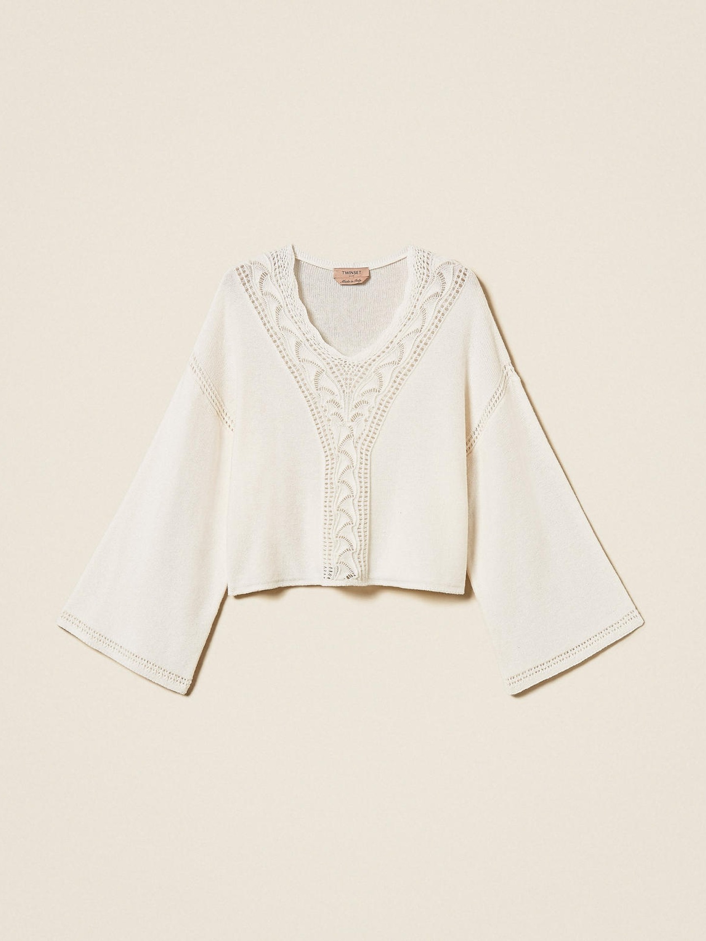 Camisola de Malha Larga Perfurada