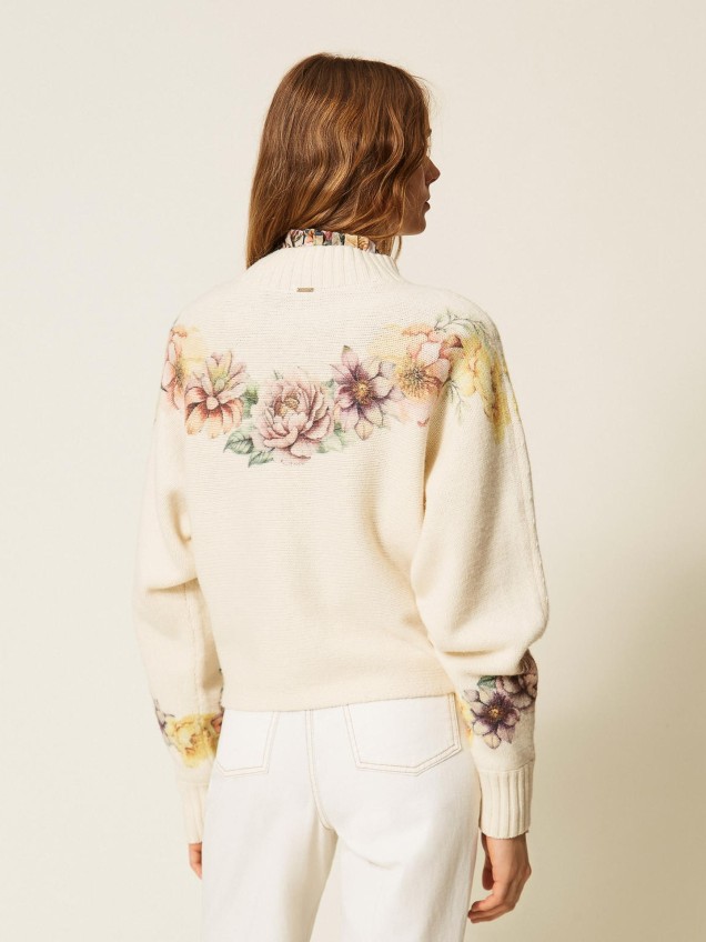 Camisola de Malha com Estampado Floral