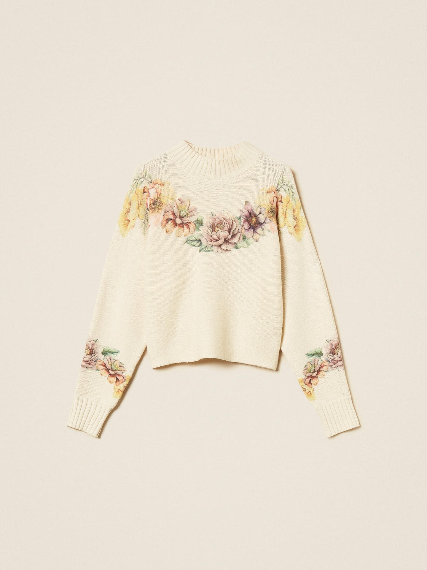 Camisola de Malha com Estampado Floral