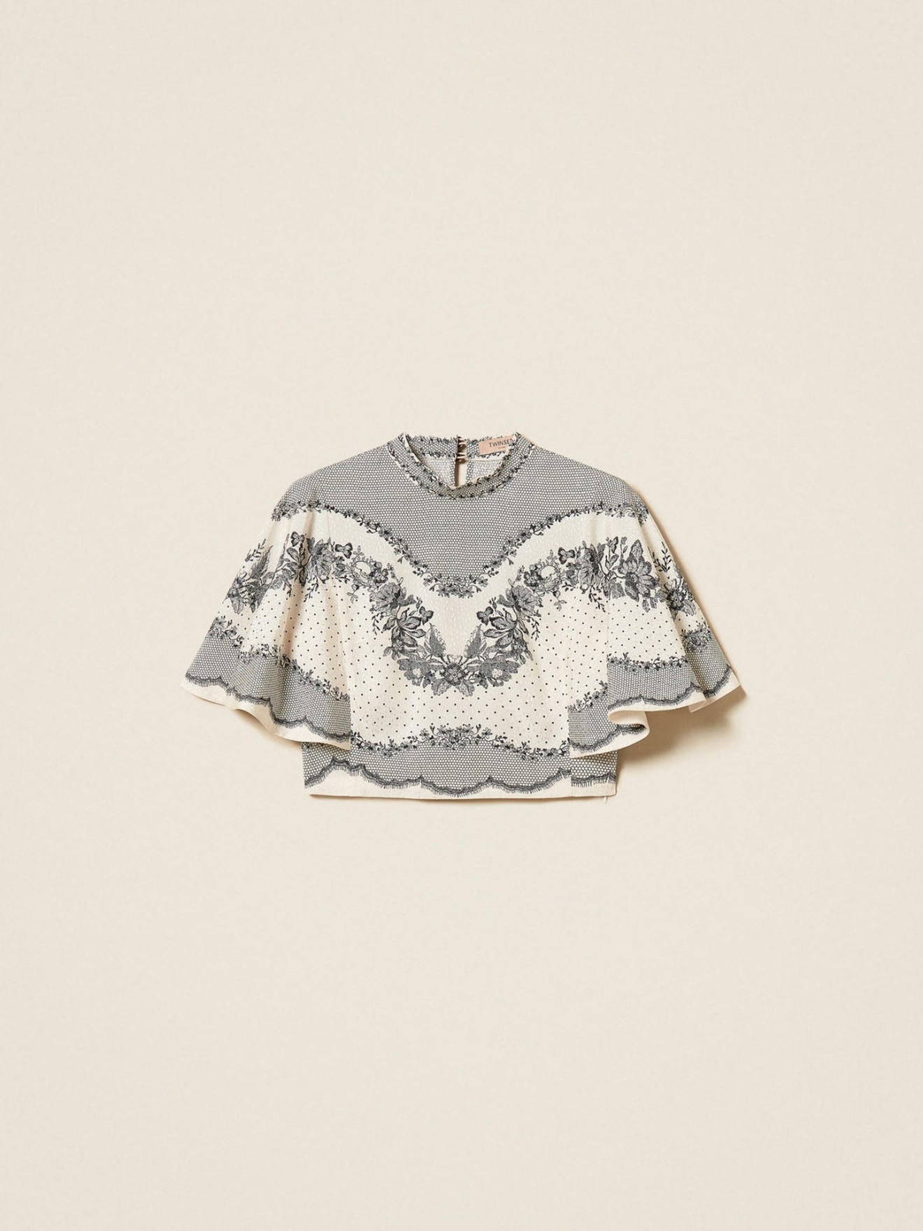 Blusa em Cetim Jacquard