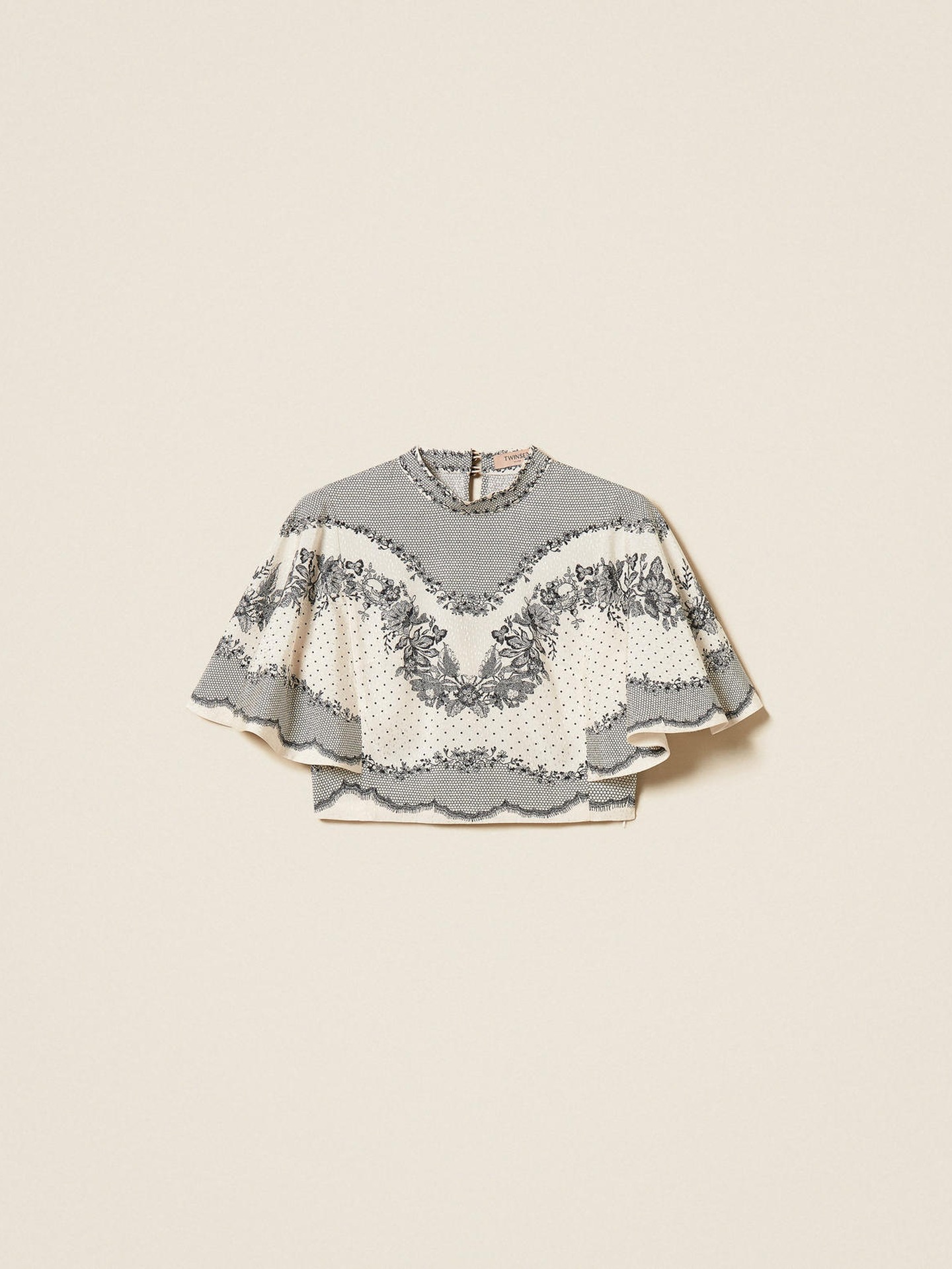 Blusa em Cetim Jacquard