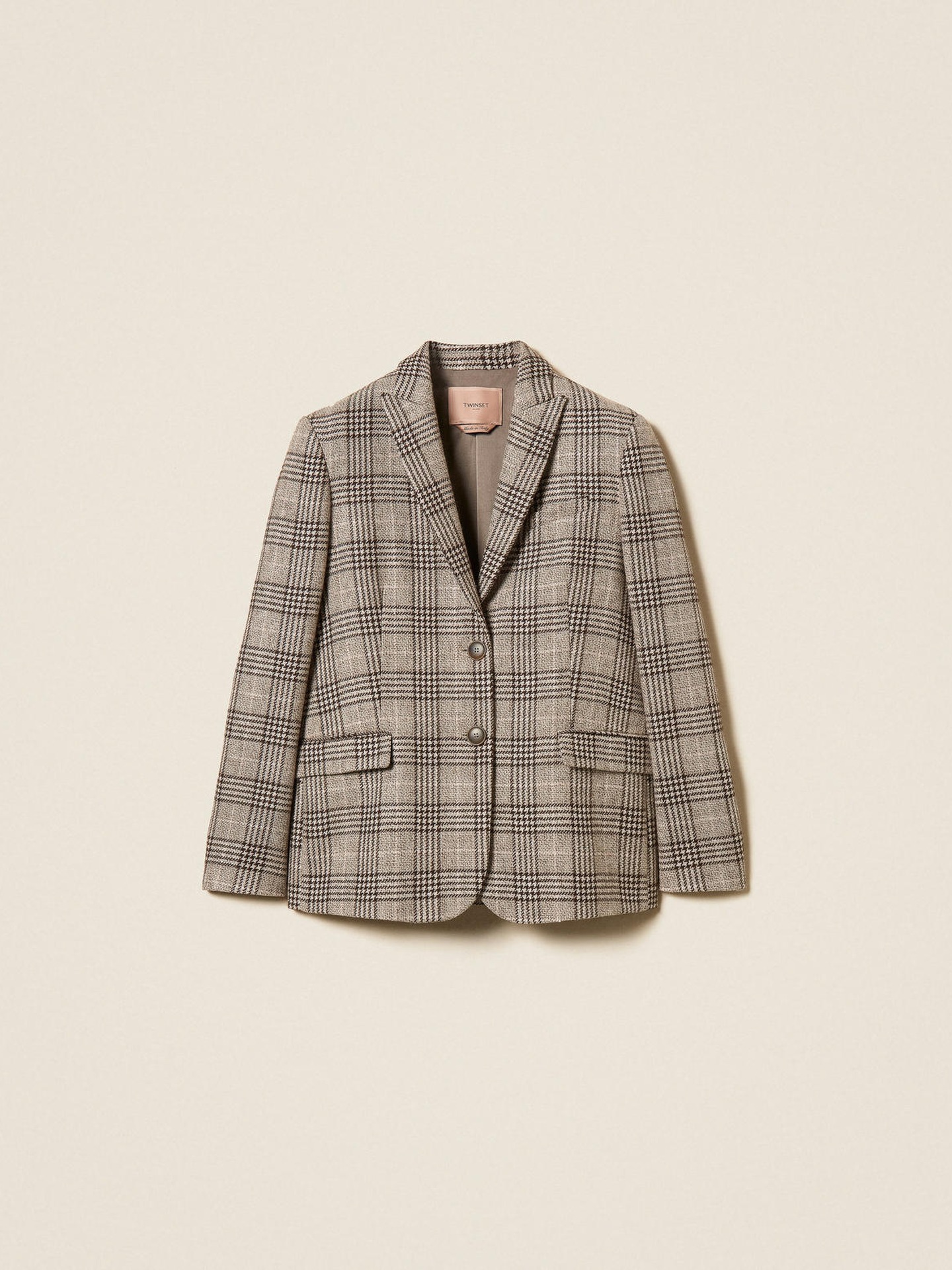Blazer de Xadrez com Lantejoulas