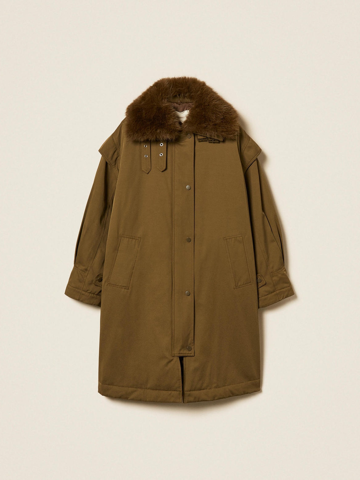 Parka com Gola de pelo Sintético