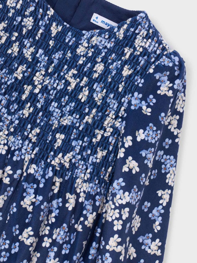 Vestido Estampado com Manga Comprida