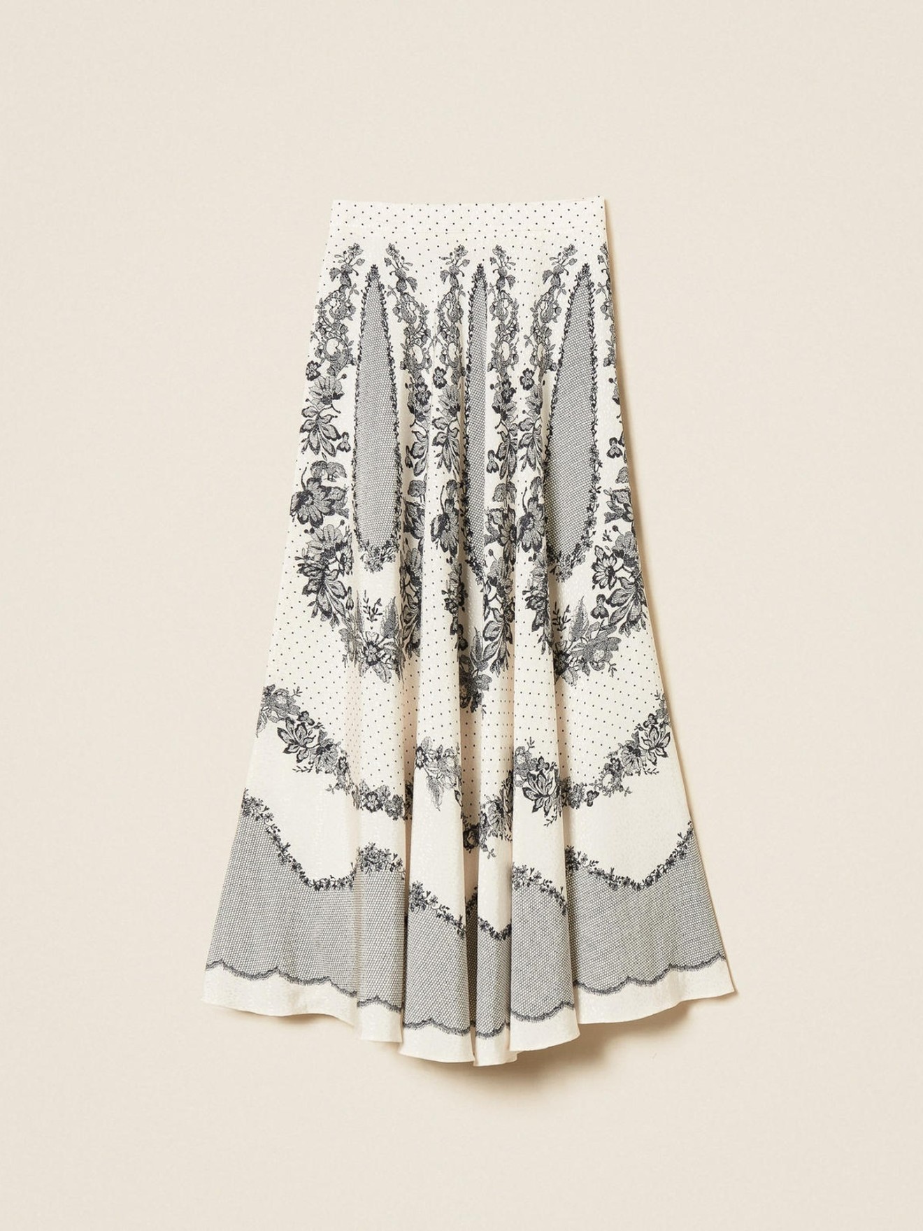 Saia Comprida em Cetim Jacquard