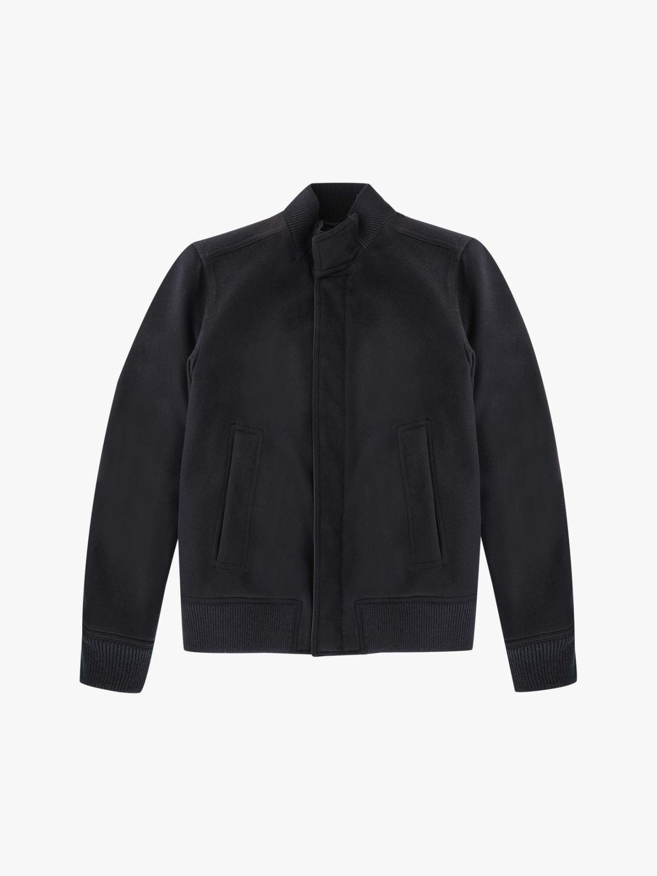Blus�o com Gola Alta e Acabamentos Canelados