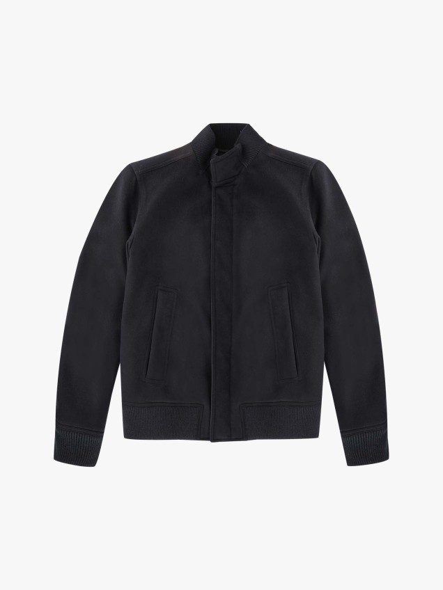 Blus�o com Gola Alta e Acabamentos Canelados