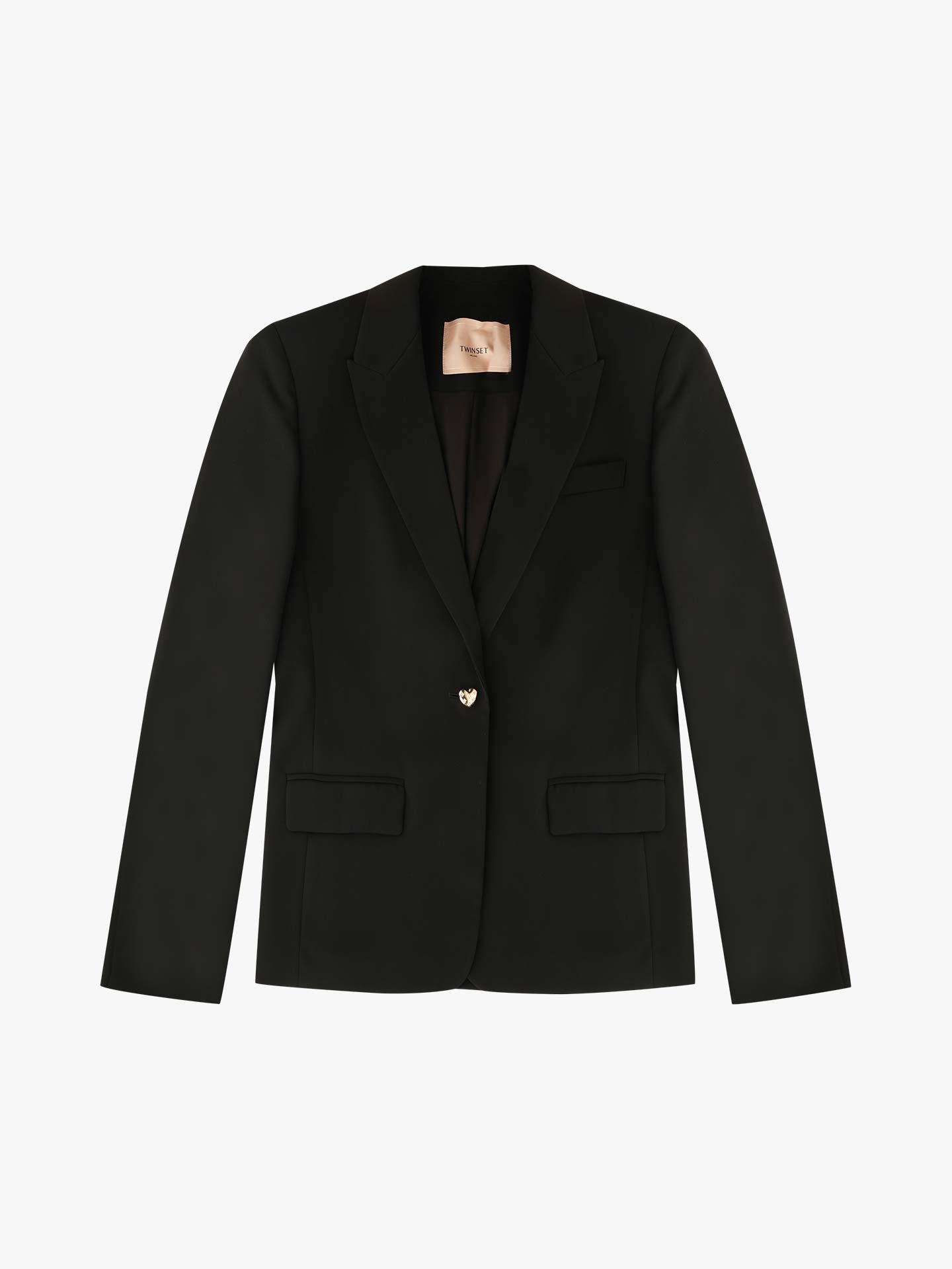 Blazer em Crepe com Botão de Coração
