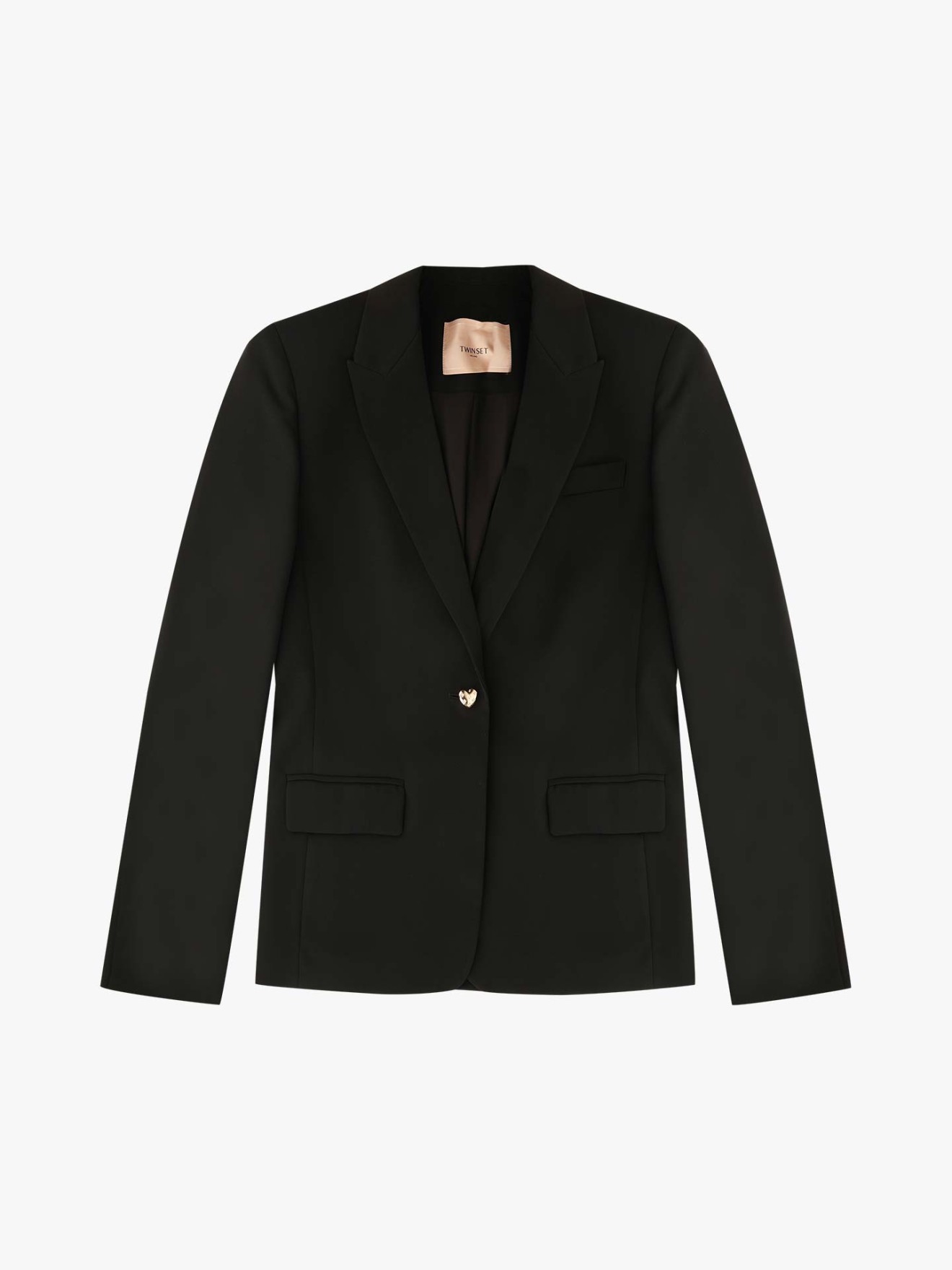 Blazer em Crepe com Botão de Coração