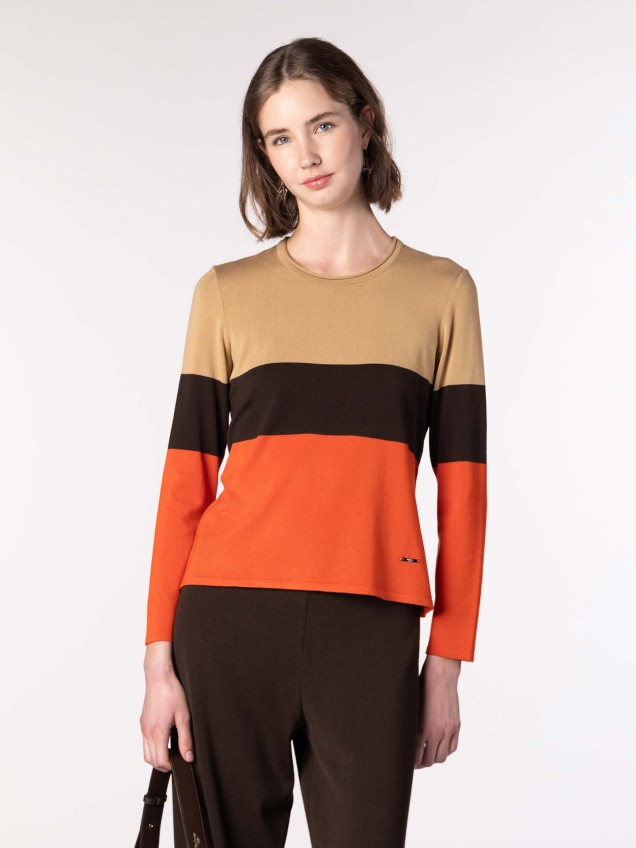 Camisola de Malha com Decote Redondo