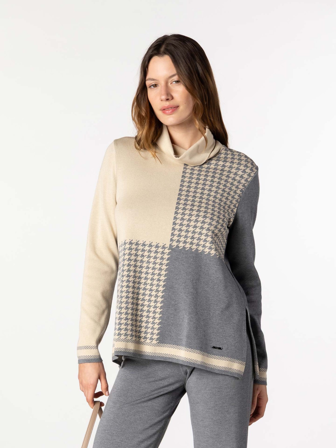 Camisola de Malha Pied-de-Poule