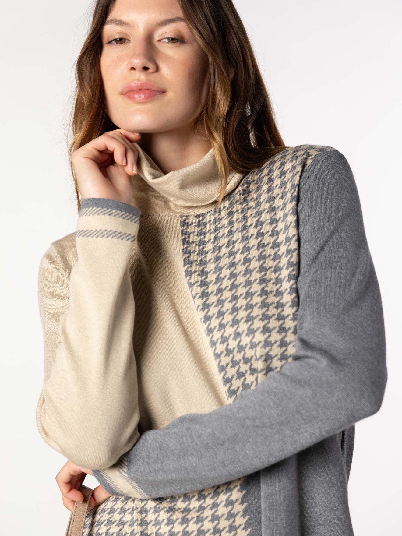 Camisola de Malha Pied-de-Poule