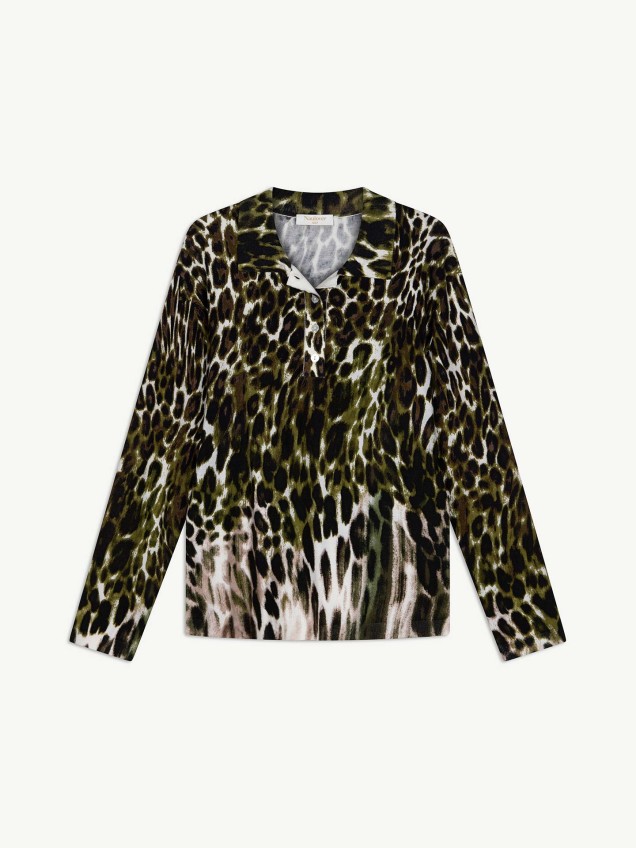 Polo de Malha com Animal Print