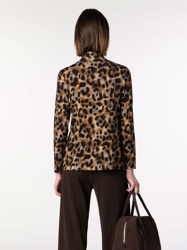 Blusa Animal Print com Laçada