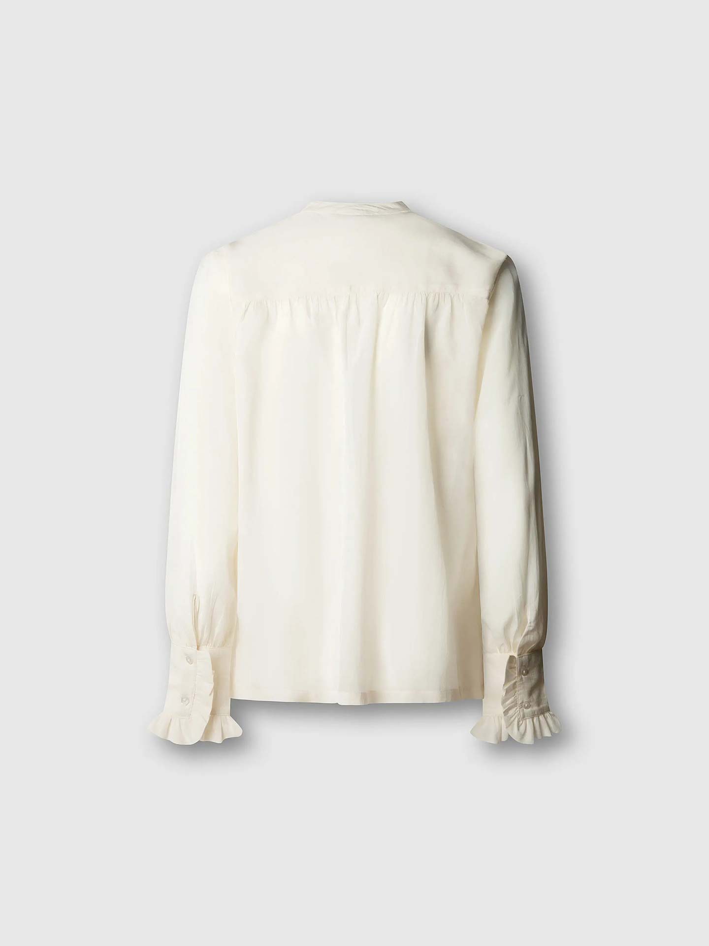 Blusa Fluida com Gola Mandarim