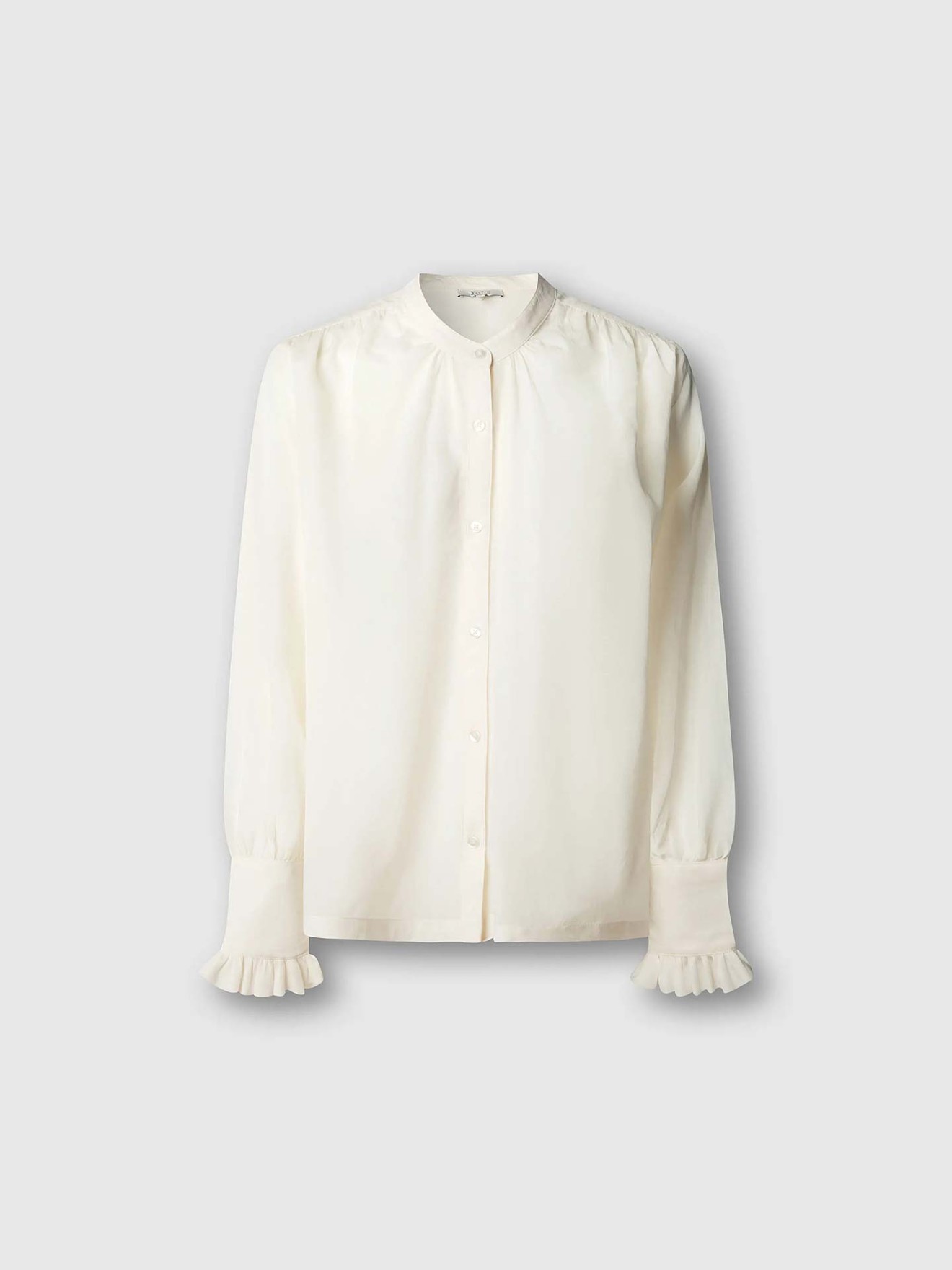 Blusa Fluida com Gola Mandarim