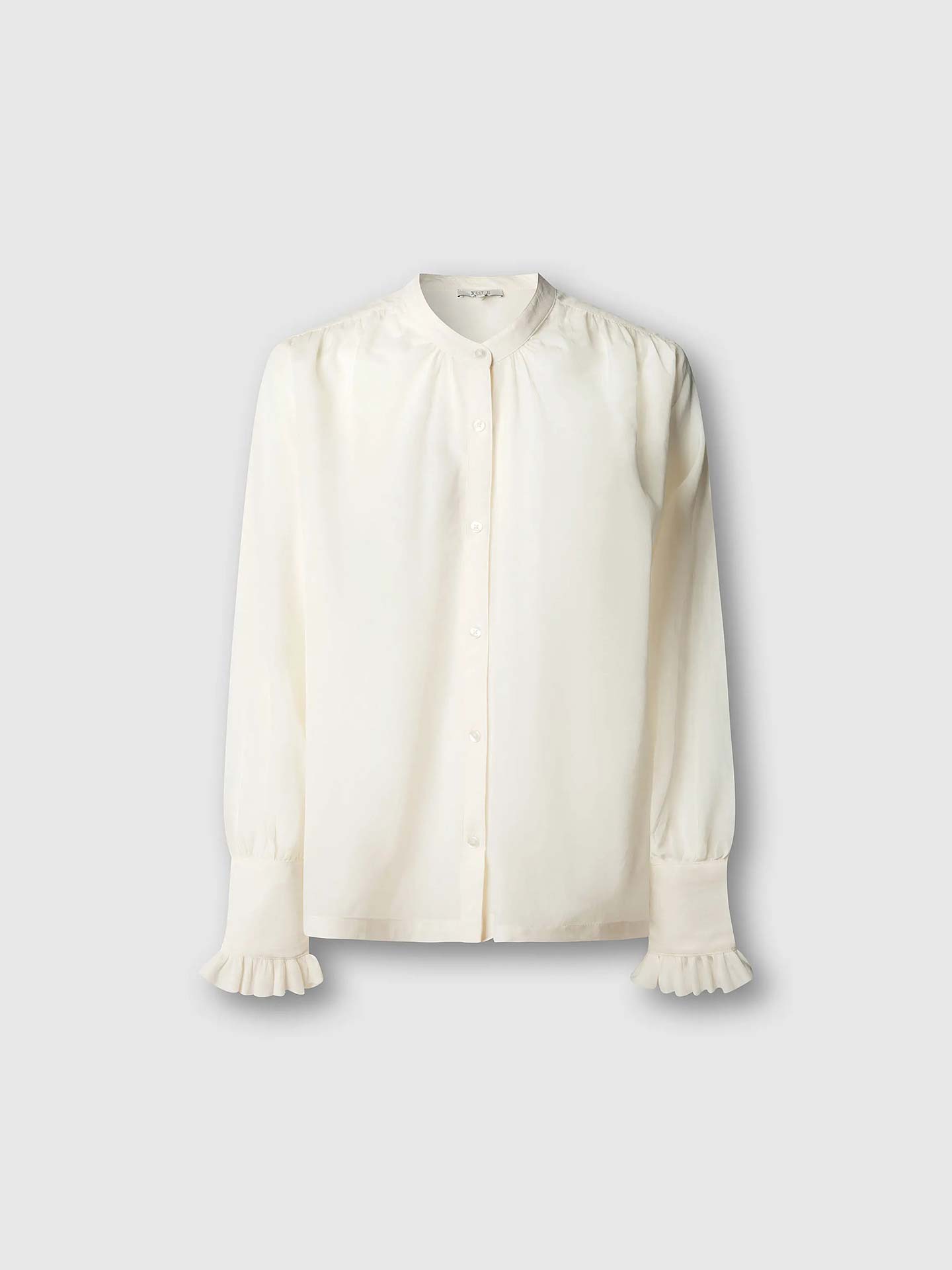 Blusa Fluida com Gola Mandarim