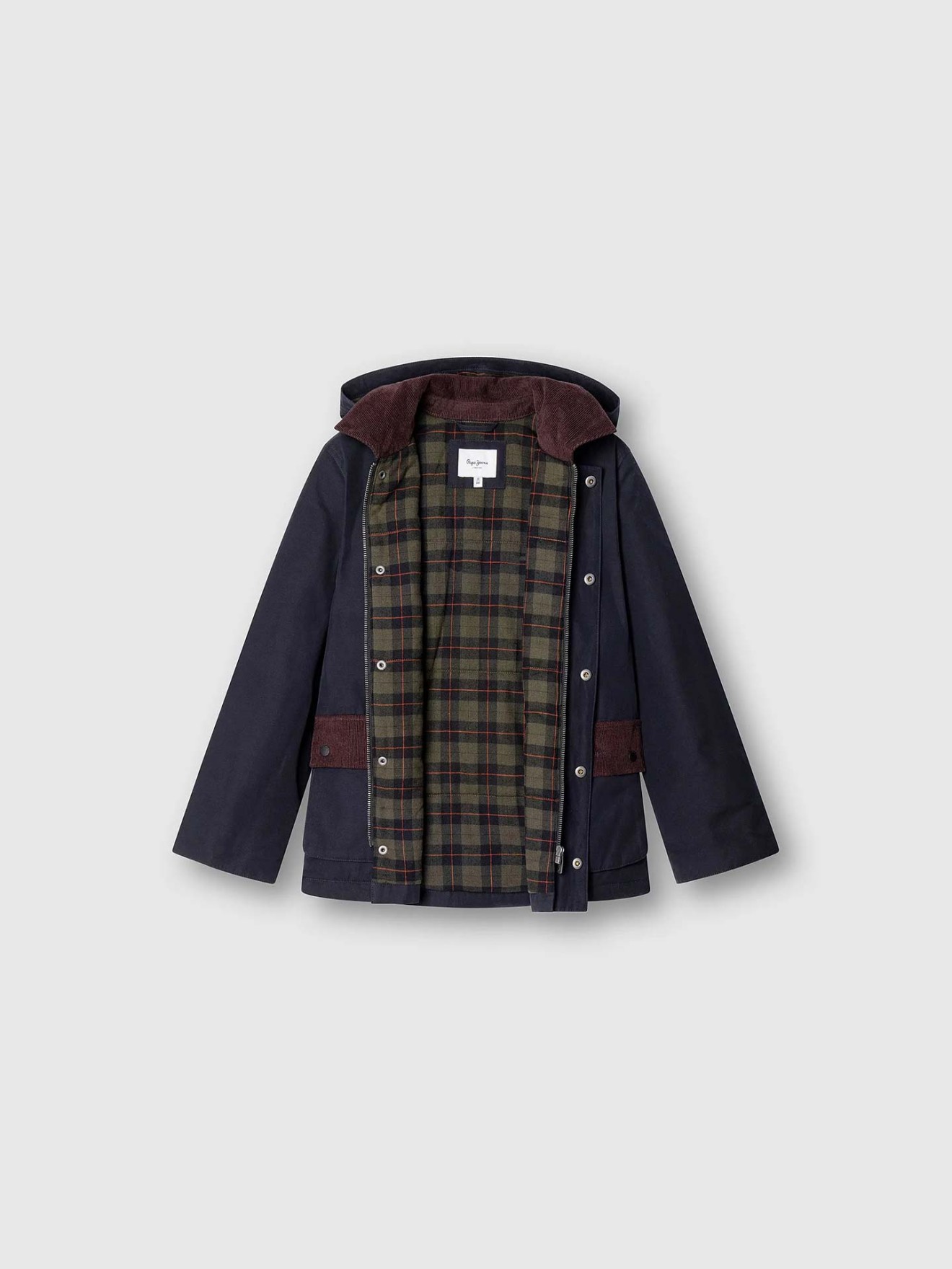 Parka com Capuz Removível e Fecho de Correr