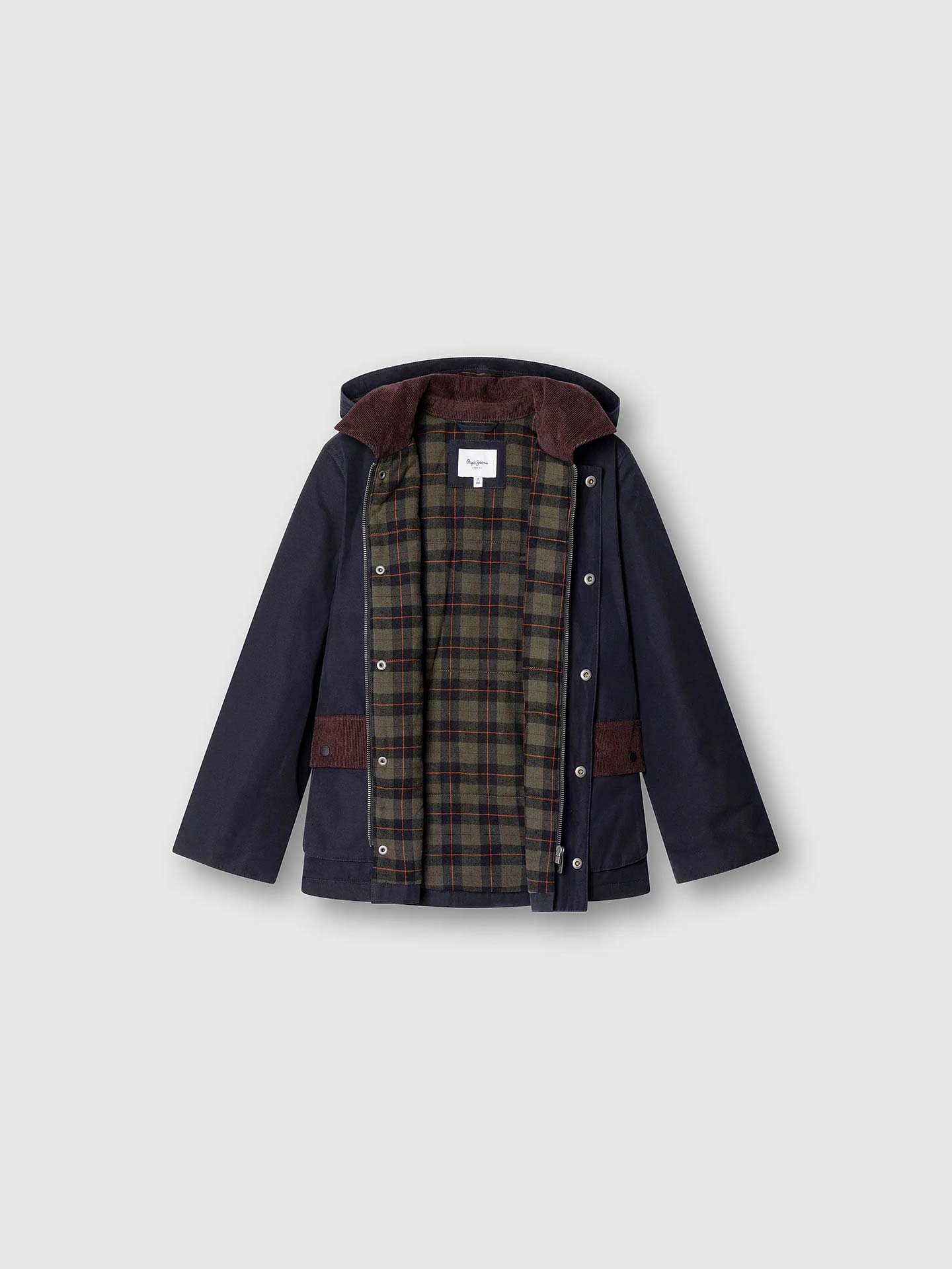 Parka com Capuz Removível e Fecho de Correr