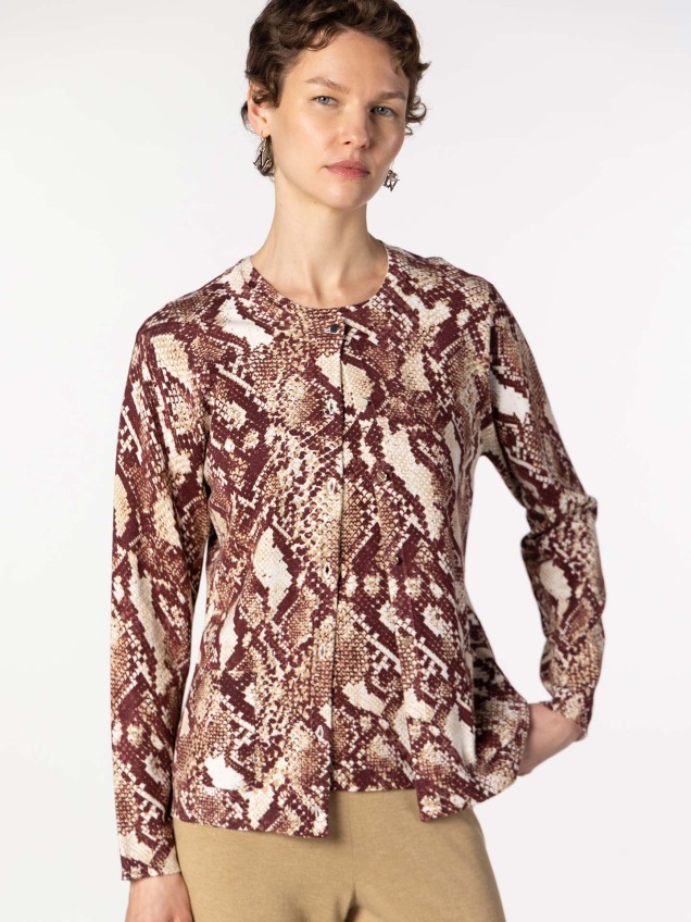Conjunto de Duas Pe�as com Animal Print